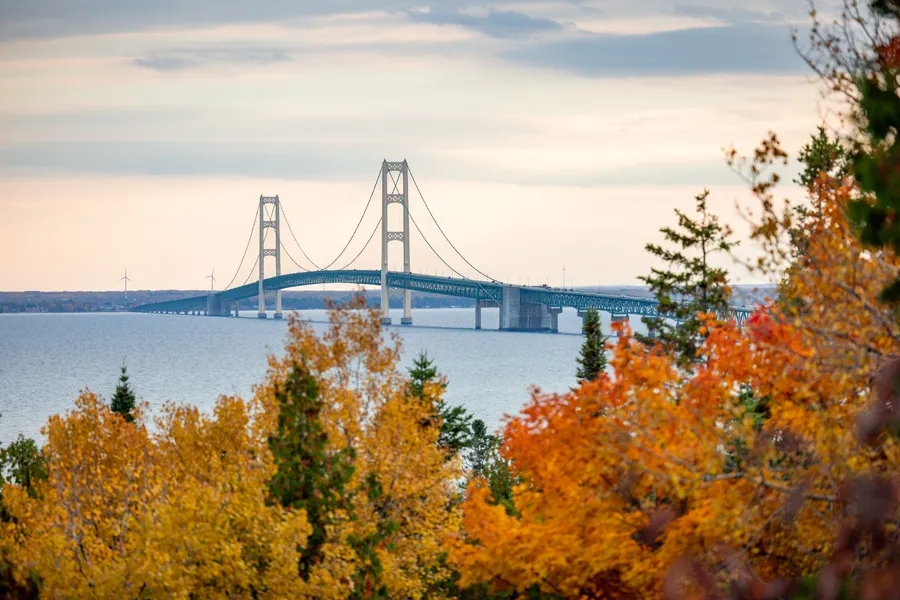Mackinac Bridge In Michigan