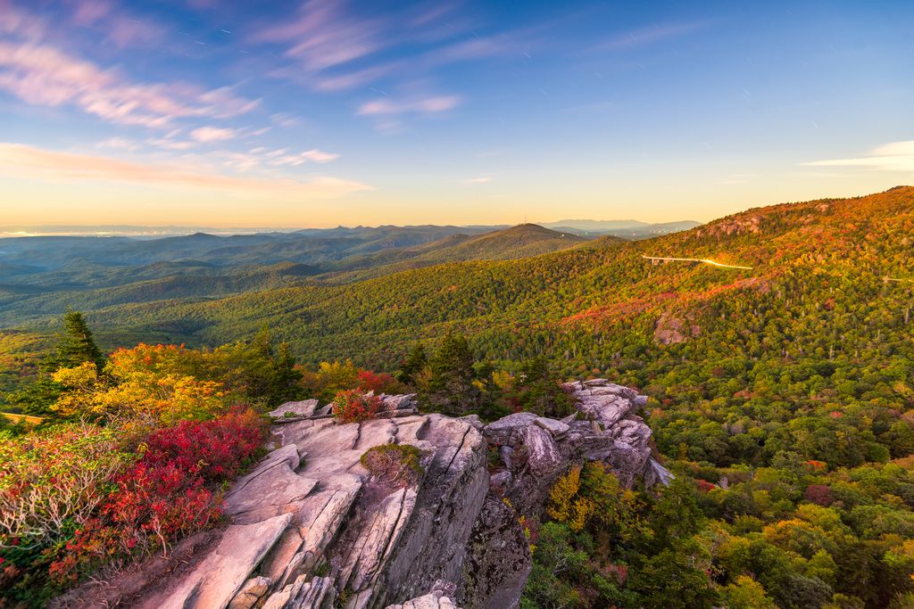 Blue Ridge Mountains landscape at Linn Cove Viaduct