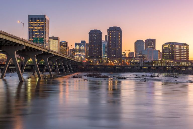 Richmond, Virginia Skyline From The James River