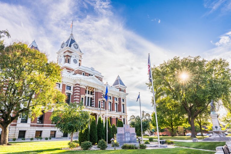 Historic Courthouse In Franklin, Indiana
